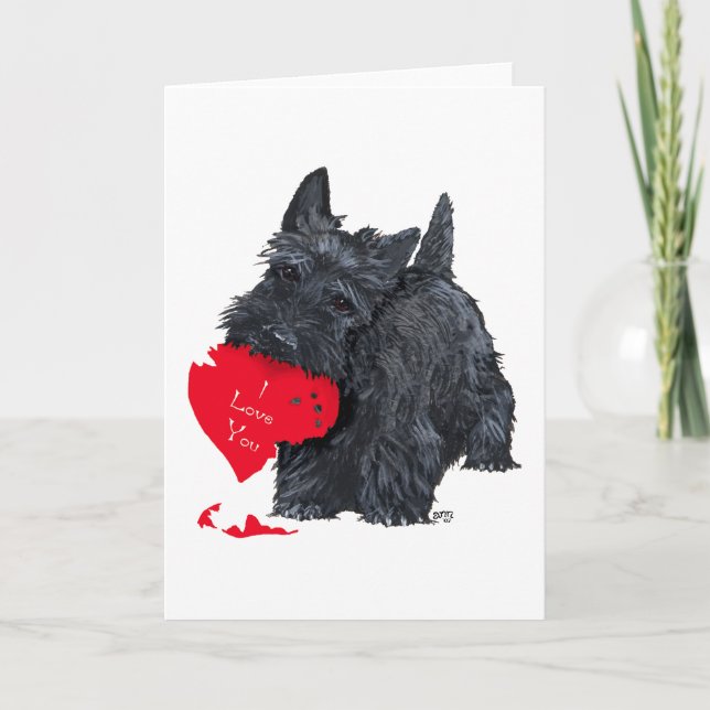 Carte de la Saint-Valentin avec un Terrier Écossai (Devant)