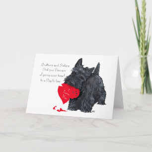 Carte de la Saint-Valentin avec un Terrier écossai