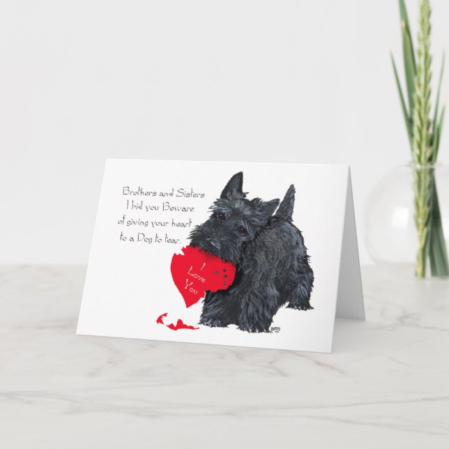 Carte de la Saint-Valentin avec un Terrier écossai (Devant)