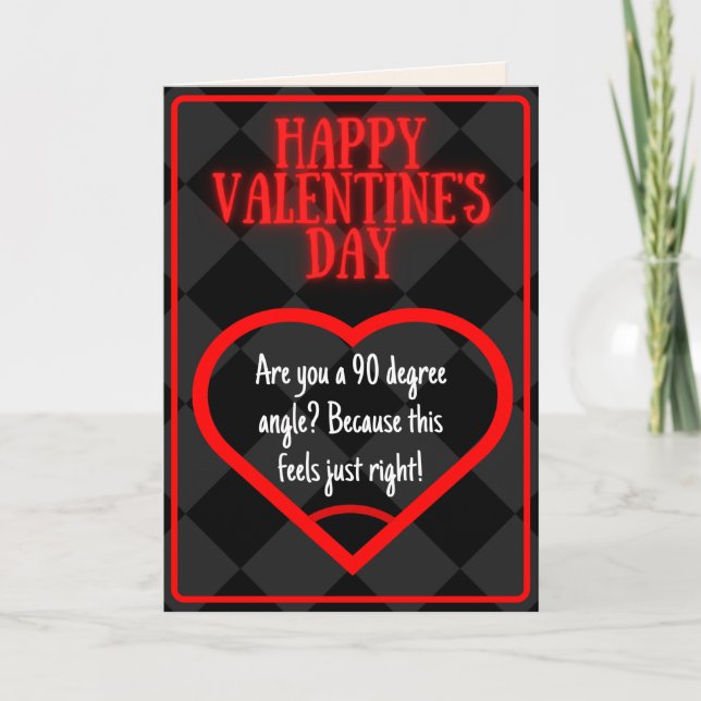 Carte de la Saint-Valentin avec une blague mathéma (Devant)