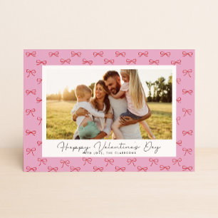Carte de la Saint-Valentin avec une photo et un nœ
