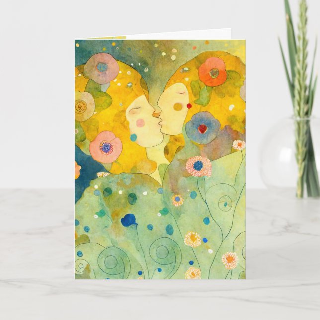 Carte de la Saint-Valentin baiser belle impression (Devant)