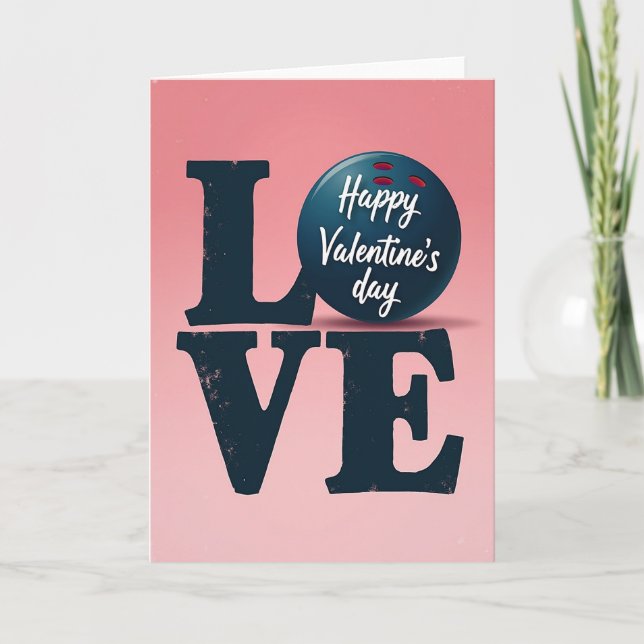 Carte de la Saint-Valentin Bowling Love (Devant)