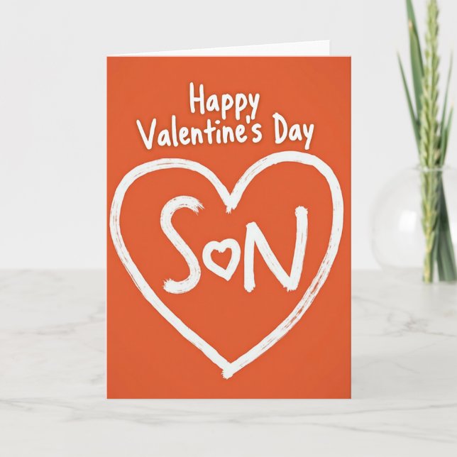 Carte de la Saint-Valentin Brush Stroke (Devant)
