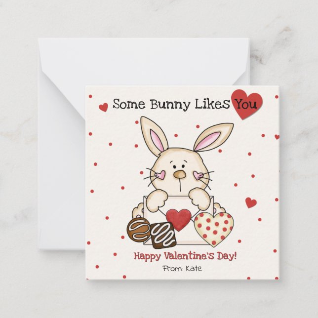 Carte de la Saint Valentin Bunny pour les enfants (Devant)