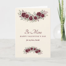 Carte de la Saint-Valentin Burgundy Rose Be Mine
