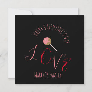Carte de la Saint-Valentin Cake Pop Rose Rouge Écr