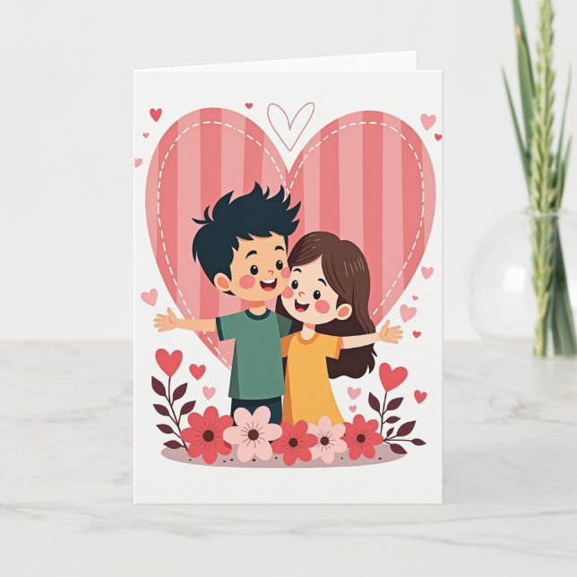 Carte de la Saint-Valentin Câlin pour Enfants Mign (Devant)