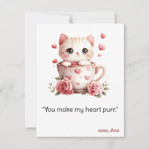 Carte de la Saint-Valentin, carte d'amour de chat,