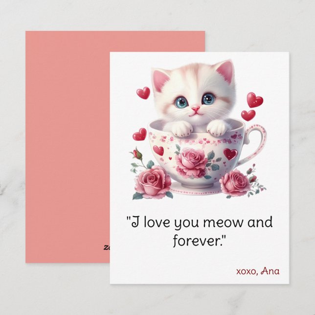 Carte de la Saint-Valentin, carte d'amour pour cha (Devant / Derrière)