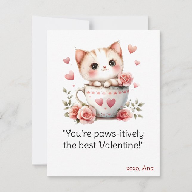 Carte de la Saint-Valentin, carte d'amour pour cha (Devant)