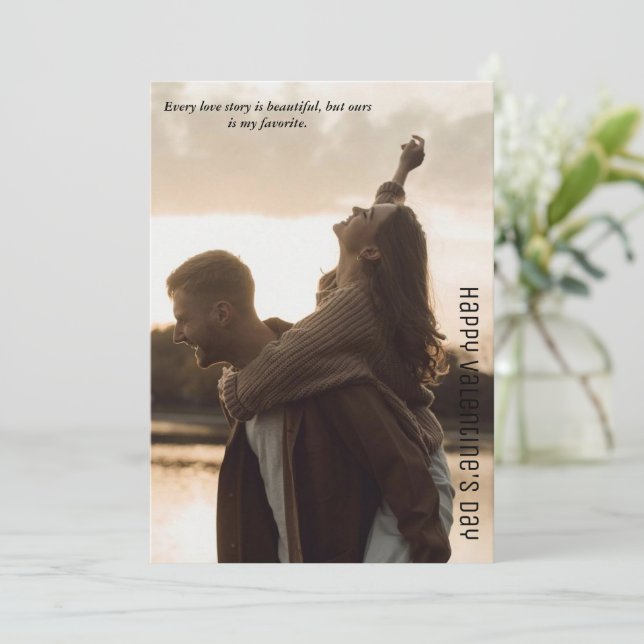 Carte de la Saint-Valentin, carte romantique, cart (Debout devant)