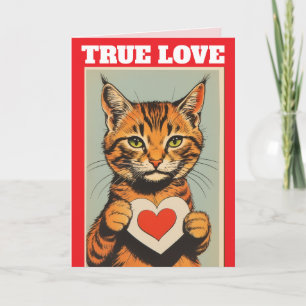 CARTE DE LA SAINT-VALENTIN CHAT AMOUR VRAI