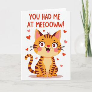 Carte de la Saint-Valentin Chat Mignon Meow