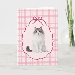 Carte de la Saint-Valentin Chat Poupée Coquette