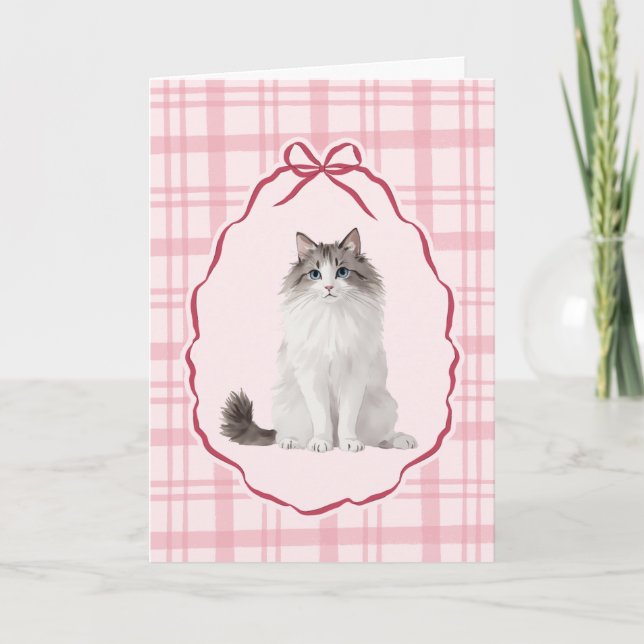 Carte de la Saint-Valentin Chat Poupée Coquette (Devant)