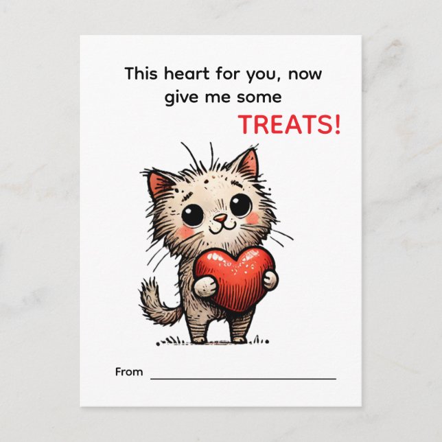 Carte de la Saint-Valentin Chaton Mignon  (Devant)