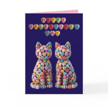 Carte de la Saint-Valentin Chats en Bonbons