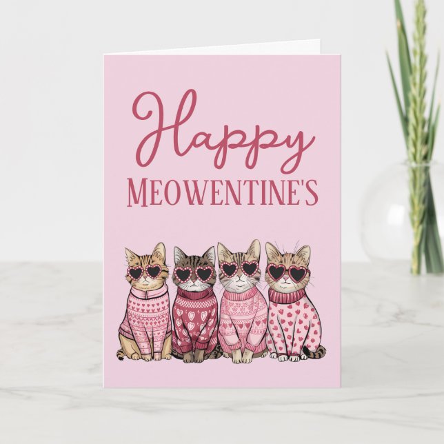 Carte de la Saint-Valentin Chats Mignons (Devant)