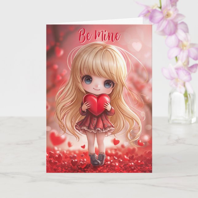 Carte de la Saint-Valentin Chibi 99,9% parfaite (Orchidée)