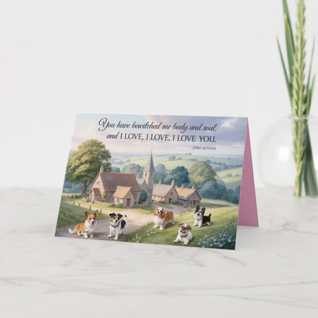 Carte de la Saint-Valentin Chien de Jane Austen 3 (Devant)