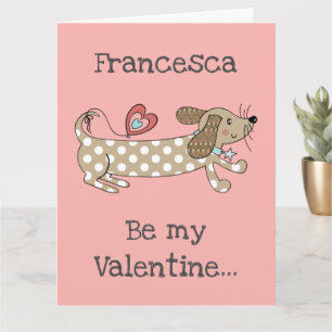 Carte de la Saint-Valentin Chien Saucisse Personna