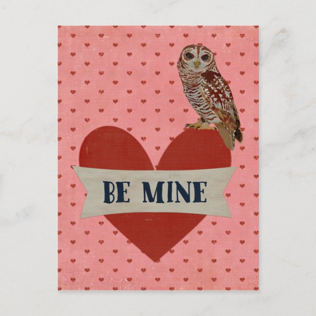 Carte de la Saint-Valentin chouette sera à moi (Devant)