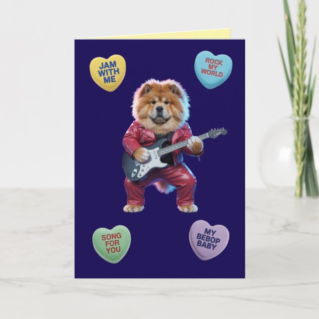 Carte de la Saint-Valentin Chow Chow Rocker (Devant)