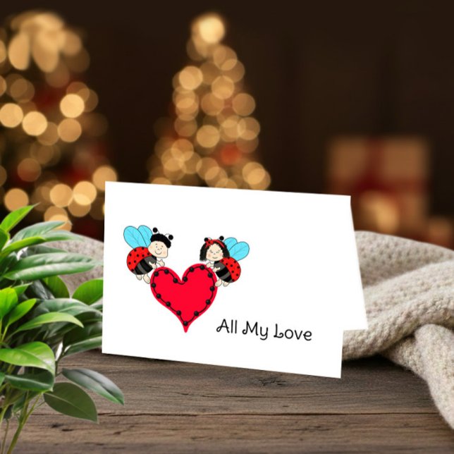 Carte de la Saint-Valentin coccinelle mignonne – T (Créateur téléchargé)