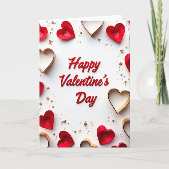 Carte de la Saint-Valentin Cœur 3D Rouge (Devant)
