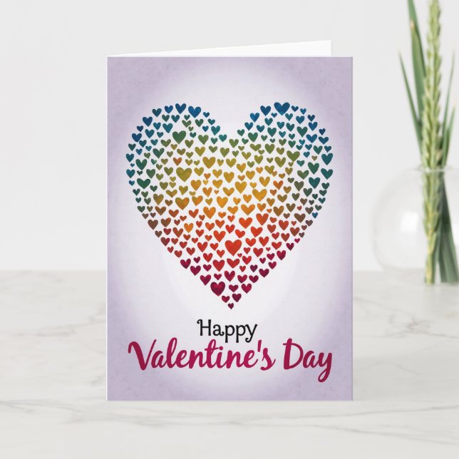 Carte de la Saint-Valentin Cœur Arc-en-Ciel (Devant)