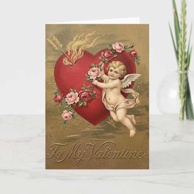 Carte de la Saint-Valentin Cœur de Cupidon (Devant)