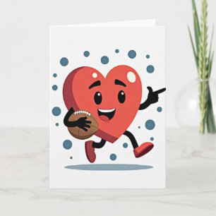 Carte de la Saint-Valentin Cœur de Football Heureu