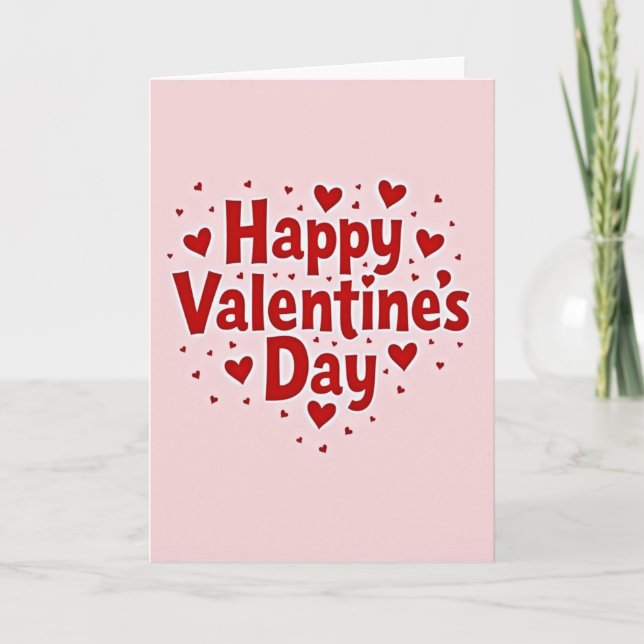 Carte de la Saint-Valentin Cœur Pop Happy Rose (Devant)