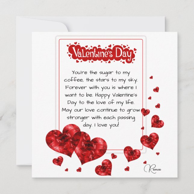 Carte de la Saint-Valentin Cœur Rouge (Devant)