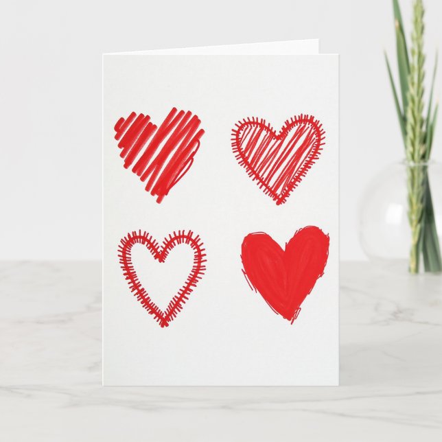Carte de la Saint-Valentin cœur rouge (Devant)