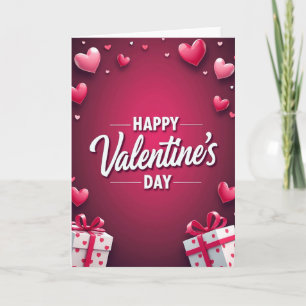Carte de la Saint-Valentin Cœurs 3D Rouges