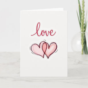 Carte de la Saint-Valentin Cœurs Amour Rose