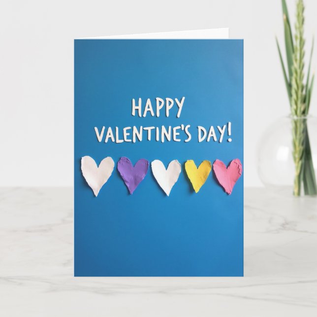 Carte de la Saint-Valentin Cœurs Azur (Devant)