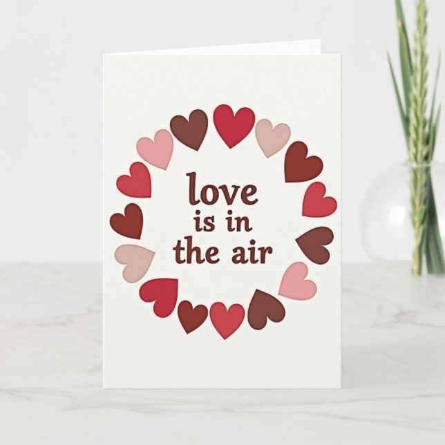 Carte de la Saint-Valentin Cœurs d'Amour Rouges (Devant)