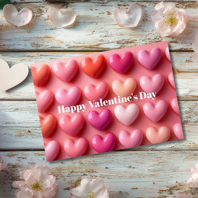 Carte de la Saint-Valentin Cœurs de Bonbons Roses  (Créateur téléchargé)