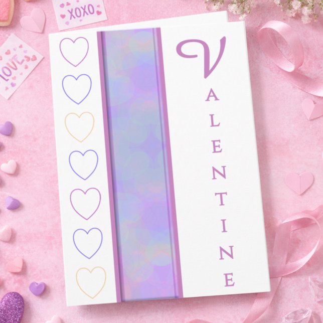 Carte de la Saint-Valentin Cœurs Élégants Pastel (This pastel Valentine card is all about charm girly, romantic, and perfect for gifting with sweets.)