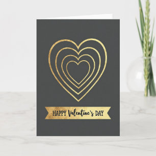 Carte de la Saint-Valentin Cœurs en Or Faux