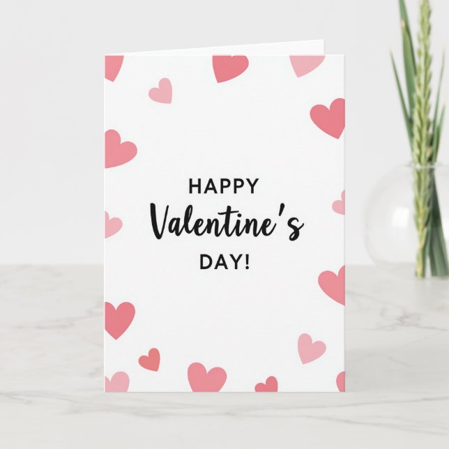 Carte de la Saint-Valentin Cœurs Romantiques (Devant)