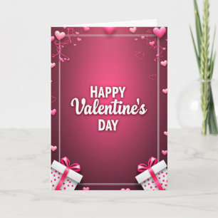 Carte de la Saint-Valentin Cœurs Roses Modernes