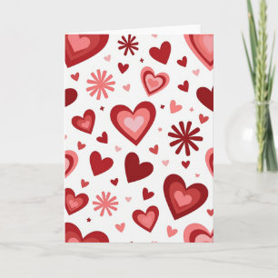 Carte de la Saint-Valentin Cœurs Rouges Superposés