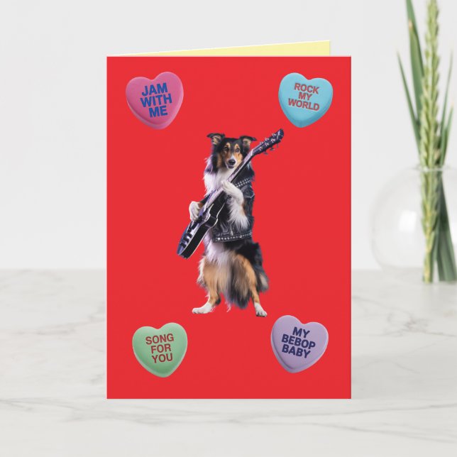 Carte de la Saint-Valentin Collie Rocker (Devant)