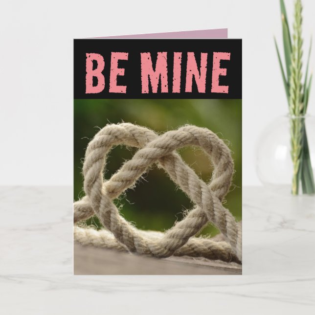 CARTE DE LA SAINT-VALENTIN CORDE POUR FEMME FIANCÉ (Devant)