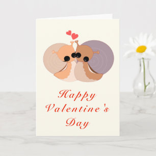 Carte de la Saint-Valentin Couple Amour Escargots