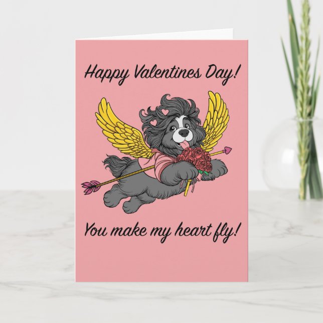 Carte de la Saint-Valentin Cupid Chien - vierge à  (Devant)